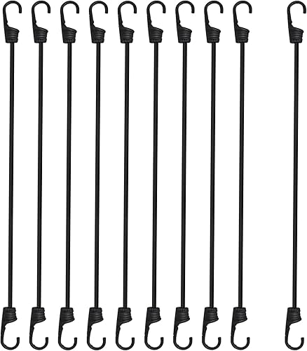 12 Pezzi Corde Elastiche con Gancio,Corda Elastica, Bande Elastiche, Fasce Elastiche, Cinghie Elastiche, Elastici con Ganci, per il Fissaggio di Bagagli, Portabagagli, Campeggi (30 CM) - Honorern