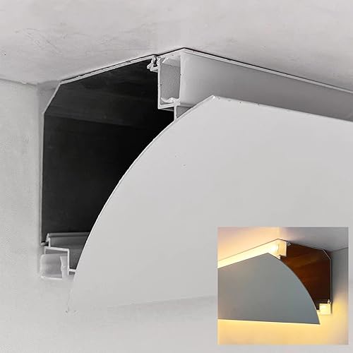 Profilo Angolare Led Diffusore a Canale In Alluminio a Led, Illuminazione Indiretta Cucina/corridoio Modanatura a Corona, Illuminazione a Battiscopa a Doppio Lato Striscia a Led, Decorazione per Inter - Honorern