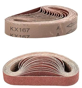 10 nastri abrasivi da 30 x 533 mm, grana 40-1000, in ossido di alluminio, accessori per levigatrice e levigatrice - Honorern