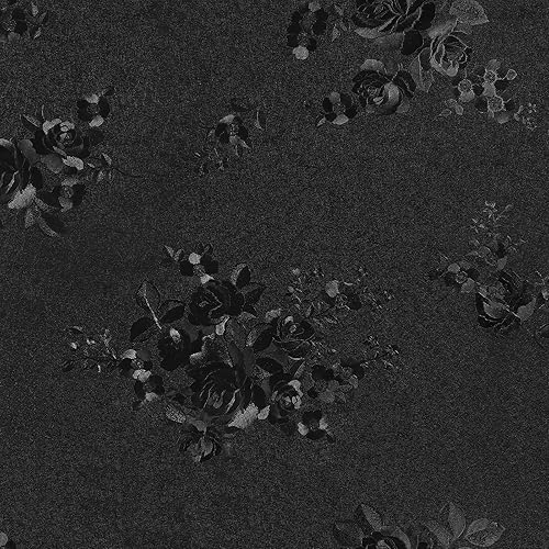 VaryPaper Carta da Parati con Rose Nera 40cmx200cm Pellicola Adesiva Nera Opaca Adesivi Decorativi per Mobili Carta da Parati Adesiva Muro Floreale Camera Letto Soggiorno Adesiva per Armadio Cassetti - Honorern