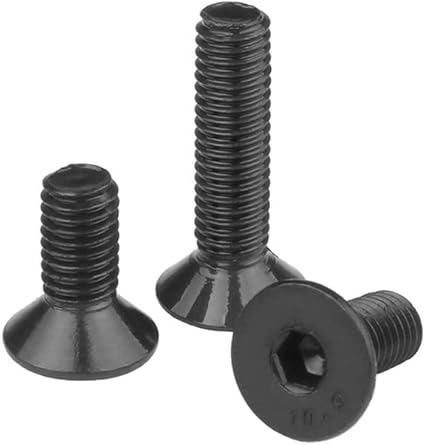 M3 x 4mm 100 Pcs Bulloni a testa svasata Grado 10.9 Acciaio al carbonio Esagonale Tappo presa Vite Testa piatta Bulloni a brugola Viti a macchina - Honorern