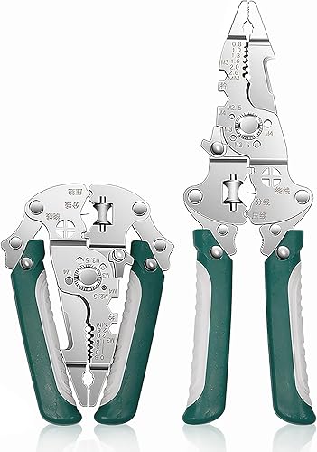 18 in 1 Pinza Spellacavi Elettrici Pieghevole, Pinza Multiuso Elettricista, 211 mm Attrezzi Elettricista Professionali, Pinza Crimpatrice per Installazioni Elettriche (verde) - Honorern