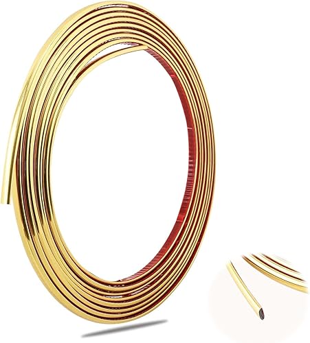 Listelli da parete autoadesivi per strisce decorative dorate, autoadesivi, per strisce luminose decorative, per mobili in plastica, per auto - Honorern