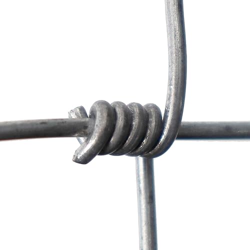 Rete Metallica Zincata da 50 m per Recinzioni Esterne Ideale per Pascoli Orto Giardino Pecore Ovini e Piante 3 Tipi di Maglie Colore Grigio (120 Cm) - Honorern