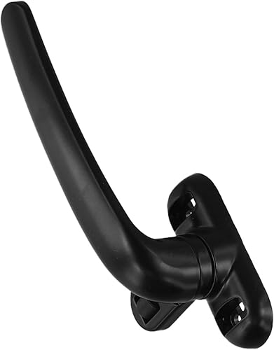 Maniglia di ricambio per finestra in lega di alluminio, maniglia per finestra con bloccaggio a manovella (sinistra nera) - Honorern