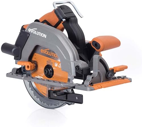 Evolution Power Tools R185CCS-Li Sega circolare a batteria senza spazzole 18v Li-Ion Include lama multimateriale TCT, taglia legno, metallo, plastica, guida inclusa, batteria non inclusa, 185 mm - Honorern