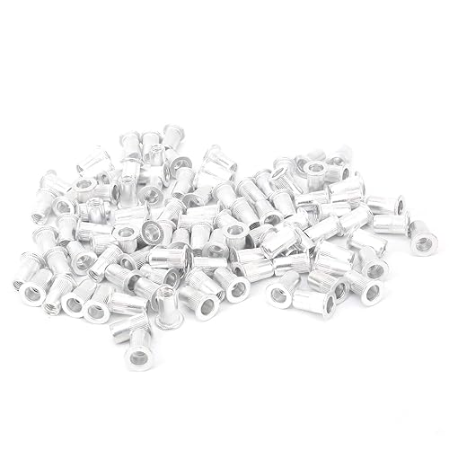 Dadi per rivetti a strappo rivestiti da 100 pezzi Testa piatta in alluminio e dado per rivetti verticali M3(M5*100pcs) - Honorern
