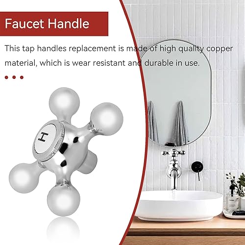 Maniglia per rubinetto a braccio trasversale, Kit manopole per rubinetto da 2 pezzi per sostituzione rubinetto doccia universale per bagno - Honorern