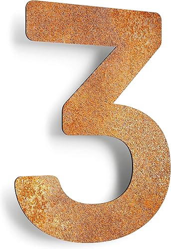 Numero civico vintage 3 - resistente alle intemperie - compreso il materiale di montaggio - N.03.R - Honorern