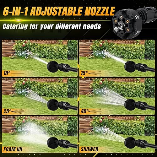 Idropulitrice a batteria compatibile con la batteria Dewalt 20V, idropulitrice portatile da 700 PSI con ugello 6 in 1 e cannone a schiuma Ideale per Auto e Giardino (senza batteria) - Honorern