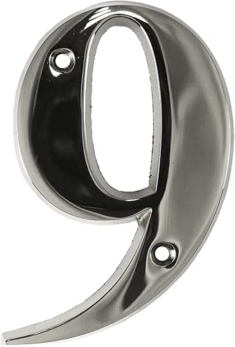Numeri civici Numeri di porta da 3 pollici Firma vite fissa bordo smussato per porta anteriore numero di indirizzo a vite per porte e cancelli lettera Times Roman font (Lettera B cromo lucido) - Honorern