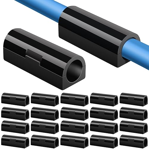 drado 20 Pezzi Clips Fermacavi Autoadesivi, Nero Ferma Cavi da Muro per Organizzare e Gestire Televisori, Computer e Cavi Internet in Case e Uffici - Honorern