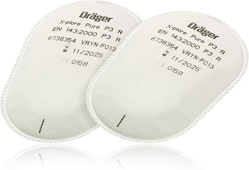 X-plore Bayonet antiparticolato Pure P3 per aerosol/particolati | 1 paio | Filtro di ricambio per semimaschere e maschere a pieno facciale X-plore 3300, 3500 e 3500 - Honorern