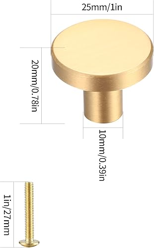Pomolo per Mobile Rotondo, Pomelli Cucina, Maniglie per Porta, Guardaroba, Cassetti, Armadietti, 4 Pz Accessori (25 x 20 mm) - Honorern