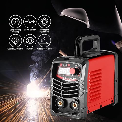 Saldatrice a elettrodi da 300A con inverter ARC/MMA Welder, per principianti, saldatrice elettrica con maschera per saldatura e spazzola metallica - Honorern