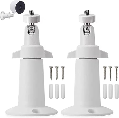 2 Pack Supporto per Telecamera Professionale, Supporto da Parete Esterno Regolabile 360° con Base Stabile, Ideale per Telecamere di Sorveglianza e Sistemi di Videosorveglianza - Honorern