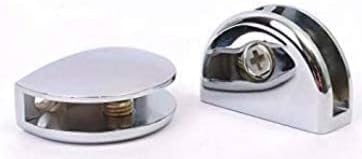 Set di due ripiani in vetro con angoli curvi, spessore 6 mm, in vetro temperato trasparente, per bagno, cucina, camera da letto, 300 x 100 mm (circa 12'), con grandi supporti cromati - Honorern