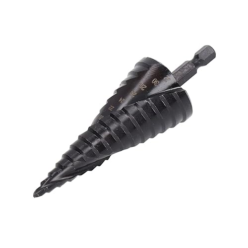 Milwaukee, Punte per trapano in metallo HSS, con scanalatura a spirale per pagoda, in acciaio, codolo esagonale, nero, 15 gradini da 4-32 mm (15 gradini (4-32 mm) - Honorern