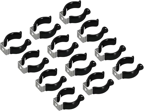 sourcing map T10 U clip di supporto per lampadina LED staffa di montaggio supporto in acciaio inox fluorescente tubo morsetto morsetto molla strumento clip, nero confezione da 8 - Honorern