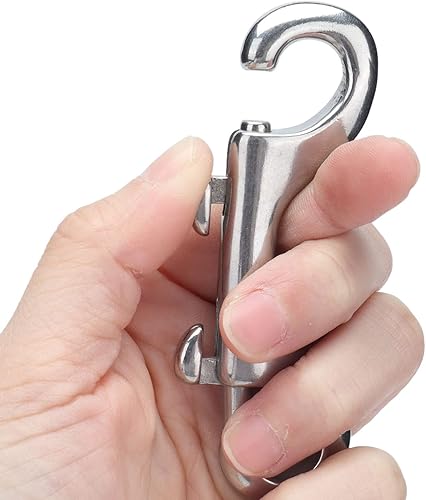 Estink Moschettone a Doppia estremità, 77mm Moschettone a Doppio estremità Acciaio Inox 316, Bullone Gancio a Scatto per Rigging Marino, Cinture - Honorern