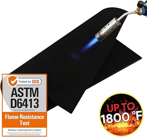 Confezione da 2 coperte e cuscinetti ignifughi per saldatura, 5 mm, in feltro di carbonio spesso 5 mm, tessuto ignifugo per stoppino della stufa, scudo termico per saldatura, braciere - Honorern