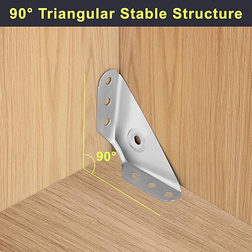 Staffe Angolari Grande Angolari Metallo Per Legno Supporti Triangolari a Forma di Angolo Squadrette Triangolari Connettori Angolari Con Viti 20 Pezzi - Honorern