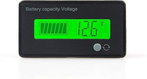 Tester capacità della batteria e misuratore di tensione con display LCD retroilluminato, impermeabile 12V 24V 36V 48V Indicatore di batteria al piombo Indicatore voltmetro Rilevatore di monitor - Honorern