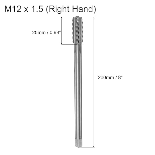 sourcing map Maschio filettato metrico M14 x 1,25 H2 160 mm extra lungo dritto flauto filettatura filettatura filettatrice maschi filettatura filettatura strumento di riparazione - Honorern