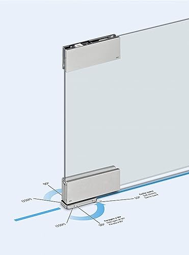 Kit Cerniera idraulica a bilico per porta in vetro da 10-13 mm codice IN.81.203 JNF chiudiporta - Acciaio inox satinato - Honorern