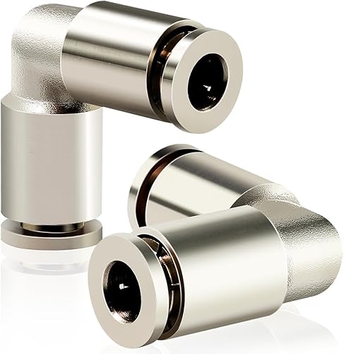 Rame nichelato 6mm od Raccordi a pressione Raccordi a gomito per tubi Raccordi a pressione Raccordi a tubo Push Lock PV-6 (Confezione da 2) - Honorern