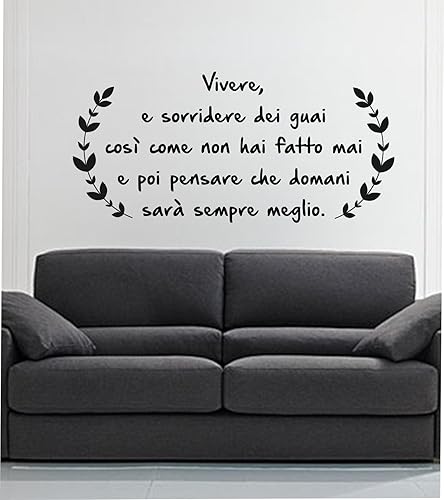Adesivo murale - Wall Sticker - vivere e sorridere dei guai - by tshirteria - Honorern
