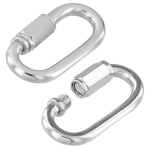 8 Pezzi Moschettoni Chiusa Rapida M6 - in Acciaio Inox 304-280 kg di Carico Massimo - per Zaini, Catene e Accessori Esterni - Honorern