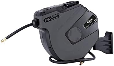 KS Tools 515.3475 - Avvolgitore ad aria e acqua 1/2' con tubo Ø 13 mm, raccordo 3/8' - 15 m, colore: Grigio - Honorern