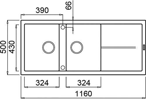 Elleci Unico 500 G68 Bianco LGU50068 - Lavello da incasso, colore: bianco - Honorern