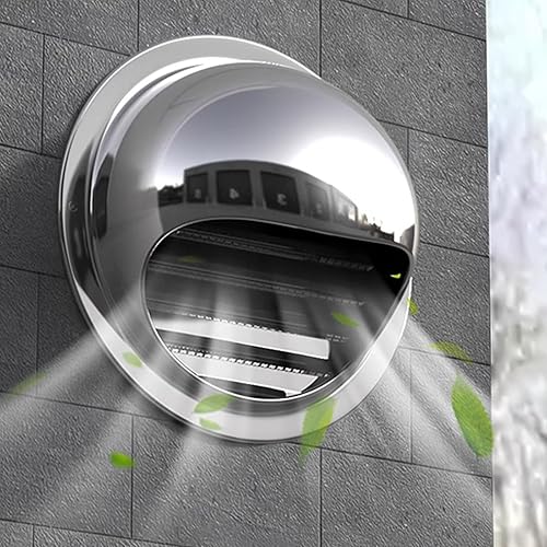 Cappello Eolico del Tubo di Scarico Della Cappa da Cucina,Cappuccio a Griglia di Ventilazione in Acciaio Inossidabile 304,Cappuccio del Camino della Parete Esterna,per Bagno (120mm/4.7in) - Honorern