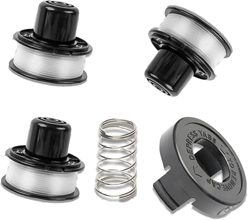 Lotto di 3 bobine per decespugliatore, compatibili con Black & Decker, sostituiscono AF-100, ST5530-GB, GLC3630L20-GB, STC1820PC-GB, BESTA530-GB, BESTA525-GB (3 bobine + 1 cappuccio + 1 molla) - Honorern