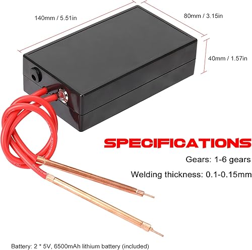 Saldatore a Punti, Saldatore a Punti A Batteria Saldatrice a Punti Portatile Portatile a 6 Marce Mini Saldatrice a Punti Regolabile Pistola per Batteria 18650 il Pacco Batterie fai da te - Honorern