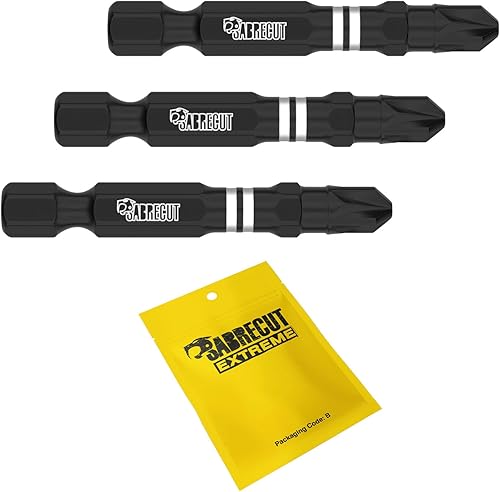 3 punte per cacciavite a percussione SabreCut SCPZ350_3 da 50 mm PZ3 Set Single Ended Pozidriv POZI No.3 Heavy Duty - Honorern