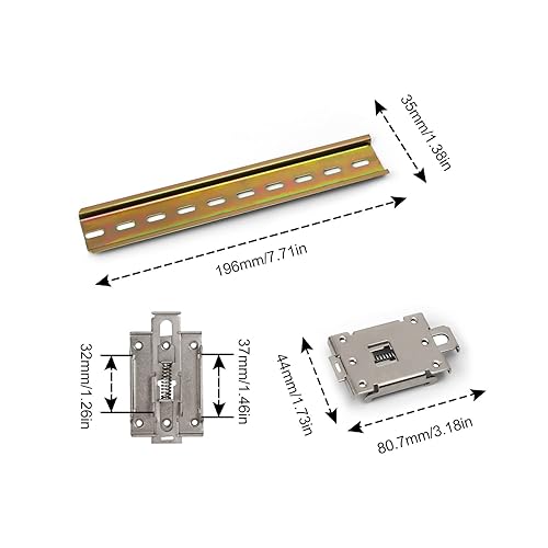 2 Staffe per Guida DIN, AMONENZ 20 cm Guida DIN in Acciaio con Viti, Staffa di Montaggio Guida DIN Darra, 6 Fori per Viti, Facile da Installare, Ampiamente Utilizzata Nell'Installazione di Circuiti - Honorern