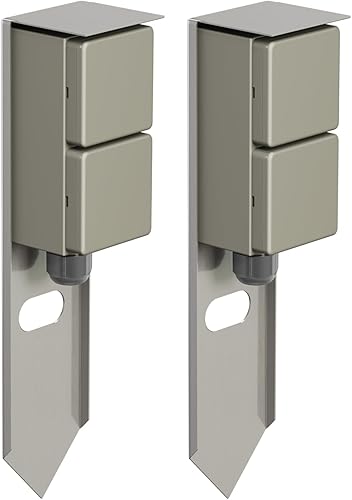 Presa di corrente da giardino PIWI con picchetto a terra per esterni, IP44, a 2 vie, acciaio inox, antracite, angolare, 30 cm - Honorern