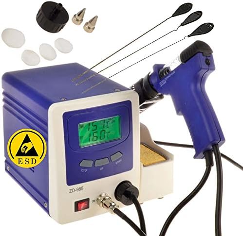 DISSALDATORE ZD-985 ESD STAZIONE PISTOLA DISSALDANTE DESOLDERING STATION DESOLDER 80/130 WATT - Honorern