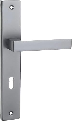 Domino QUBIK M45 - Maniglia per porta lunga, 72 mm, con serratura a chiave BB per camera, ufficio, cantina e interni, a forma di L - Honorern