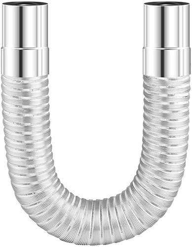 per Tubo flessibile e pieghevole per canna fumaria in acciaio, flessibile, resistente alle alte temperature, adatto per stufe a legna e camini, 2413513097 - Honorern