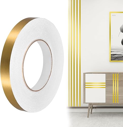 2.5 cm*50M nastro decorativo da parete dorato autoadesivo modanatura flessibile autoadesiva Strisce Adhesive Decorative per specchi, pareti, decorazioni per caminetti (2,5 cm, oro) - Honorern