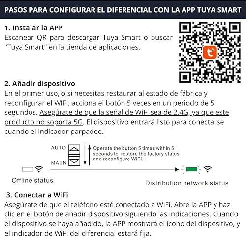 Differenziale WIFI Rearmable Superimmunizzato SI 2P 40A 30mA 6Ka TIPO A. TUYA Smart. Interruttore differenziale riarmato via WIFI Super immunizzato. Interruttore intelligente. - Honorern