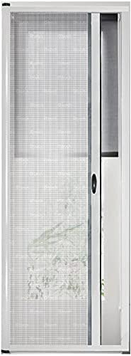 Zanzariera Universale Scorrimento Orizzontale Per Porte Portafinestra Balconi A Rullo Avvolgibile Profilo Riducibile Regolabile Telaio In Alluminio In Kit Fai Da Te Colore Bianco (120 x 250 cm) - Honorern
