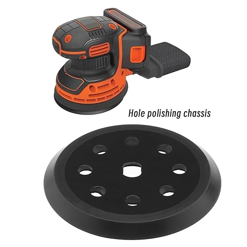 Cuscinetto di ricambio per levigatrice a 8 fori, 125 mm, compatibile con levigatrice Black & Decker BD190 KA190E SPEC375 - Honorern