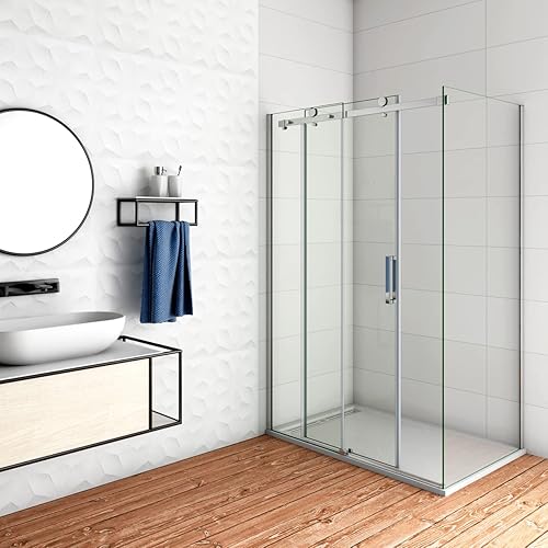 Aica box doccia a nicchia porta scorrevole vetro temperato 8mm anticalcare 135x195cm - Honorern