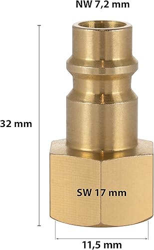 Raccordo per Aria Compressa DN 7,2 con Filettatura Interna da 1/4 Pollice - Honorern
