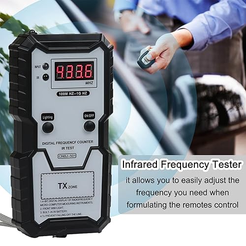 Tester di Frequenza a Infrarossi per Chiavi Remote, Tester di Frequenza del Telecomando da 100 M HZ a 1 G HZ Tester di Frequenza Portachiavi con Display Digitale Ad Alta Precisione - Honorern